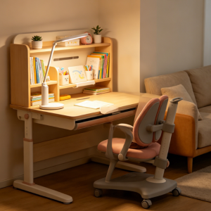 Adjustable Height and Back Support Multifunctional Children's Study Desk and Chair Set