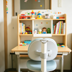 Playful Cartoon Shelf Adjustable Children's Study Desk
